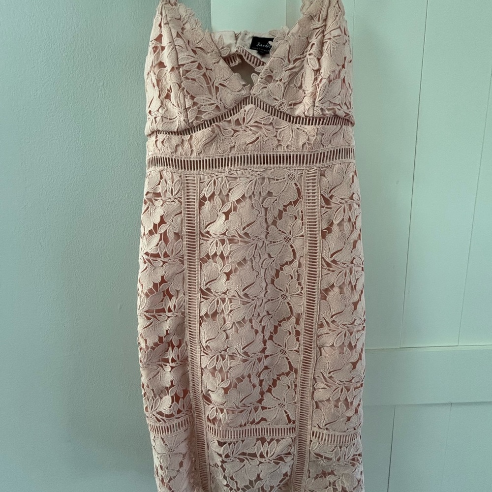 Bardot Pink Lace Dress